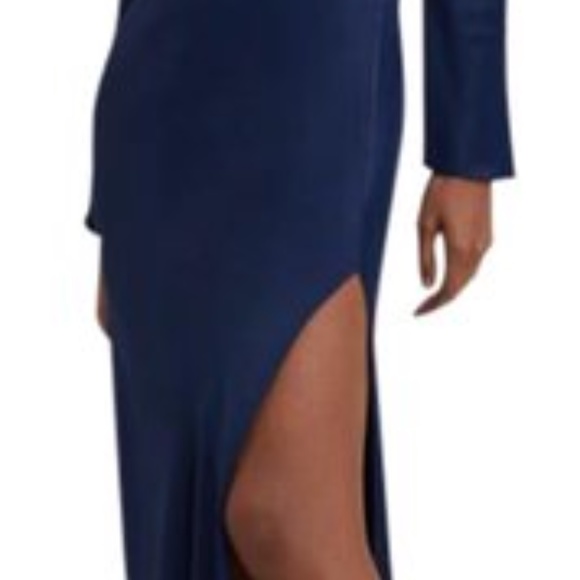 SomethingNavy Shoulder Tie Silky Maxi Dress with Sleeves - Picture 3 of 7